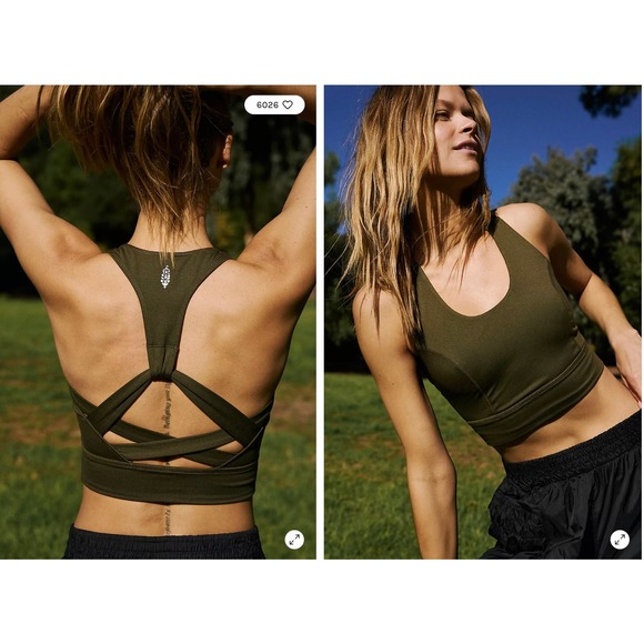 FP Movement by Free People Tops - NWT Free People Movement Synergy Active Crop-Secret Moss